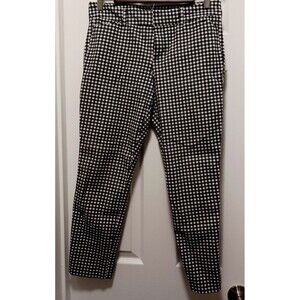 Old Navy Women's Stretch Mid Rise Pixie Black White Skinny Pants Size 6